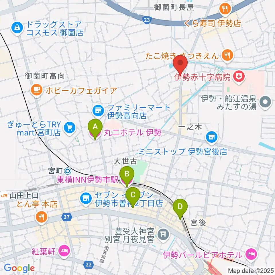 伊勢STUDIO Etude周辺のホテル一覧地図