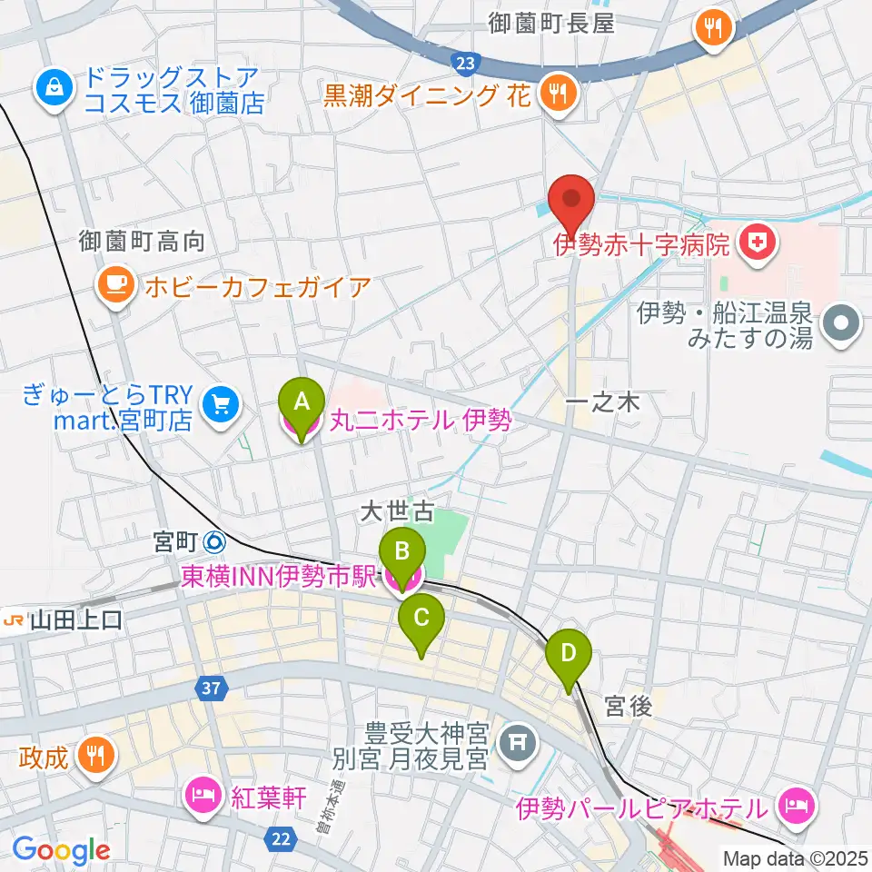 伊勢STUDIO Etude周辺のホテル一覧地図