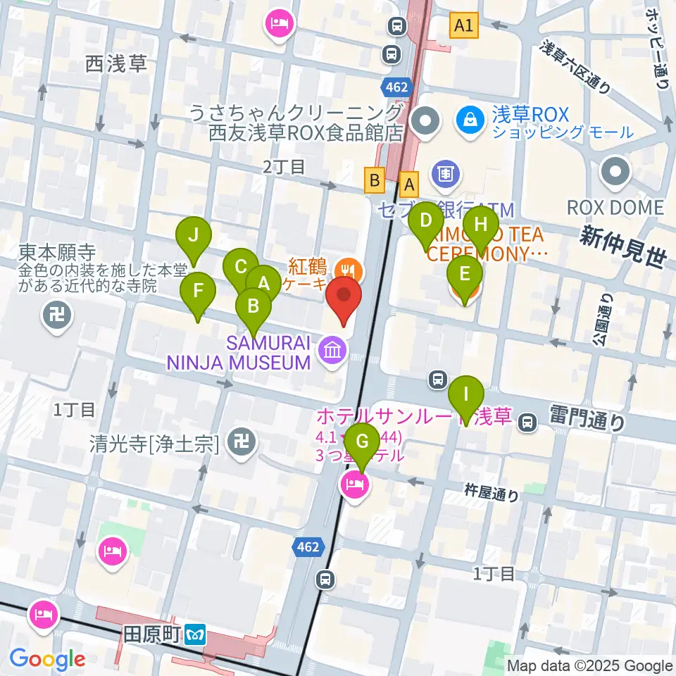 宮本卯之助商店 西浅草店周辺のホテル一覧地図