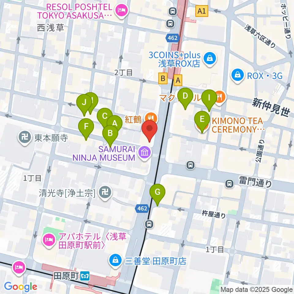 宮本卯之助商店 西浅草店周辺のホテル一覧地図