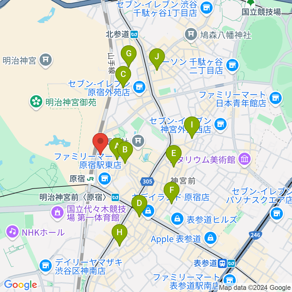 Five G周辺のホテル一覧地図