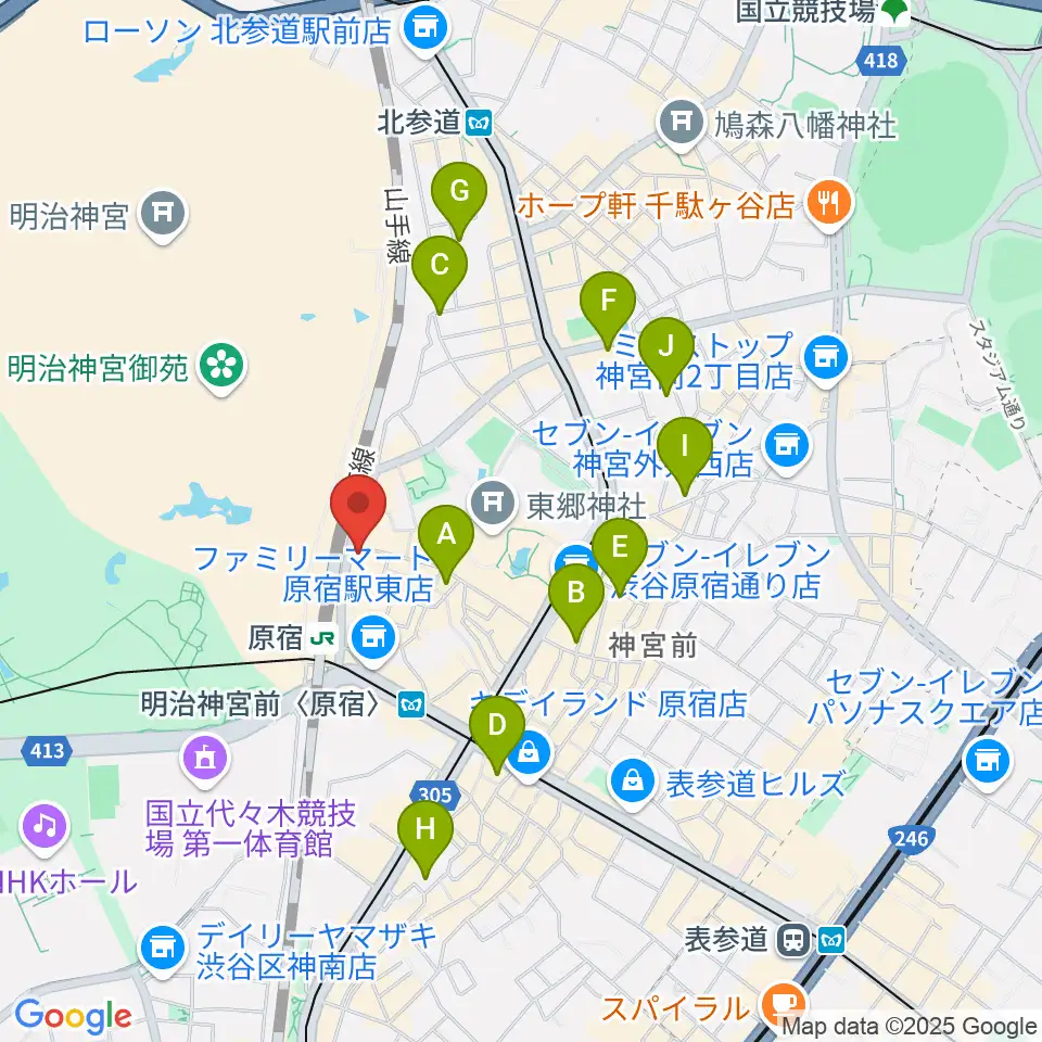 Five G周辺のホテル一覧地図