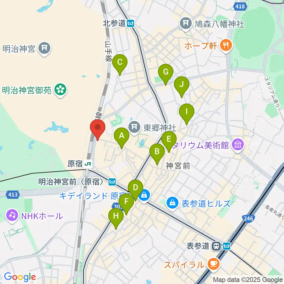 Five G周辺のホテル一覧地図