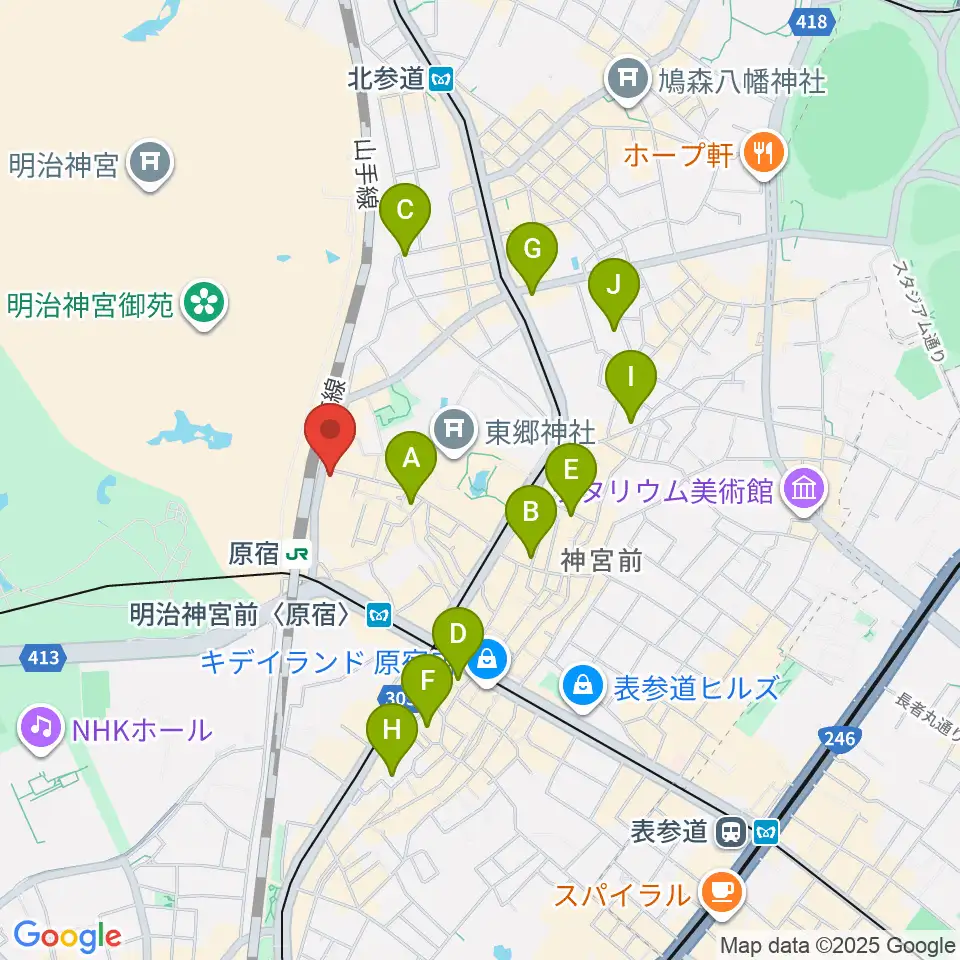 Five G周辺のホテル一覧地図