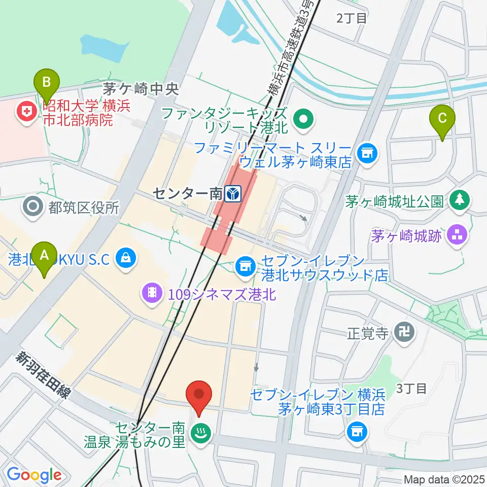 平山音楽院 センター南教室周辺のホテル一覧地図