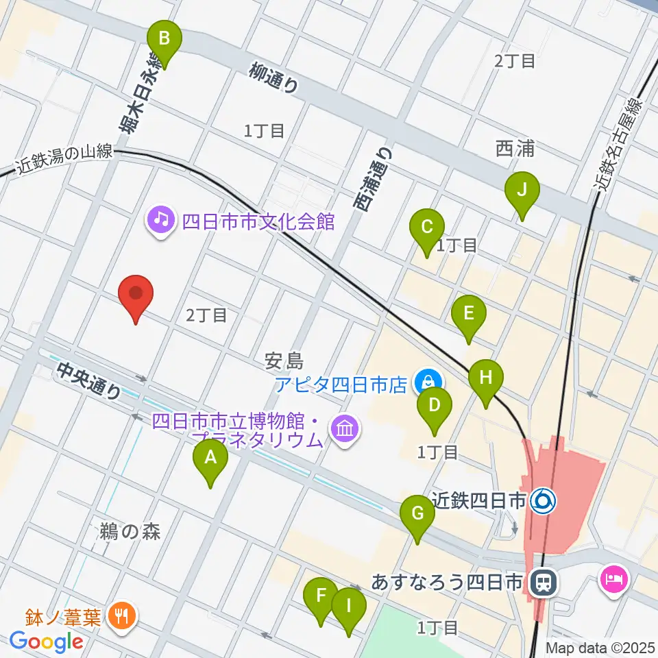 第一楽器ムーシケ周辺のホテル一覧地図