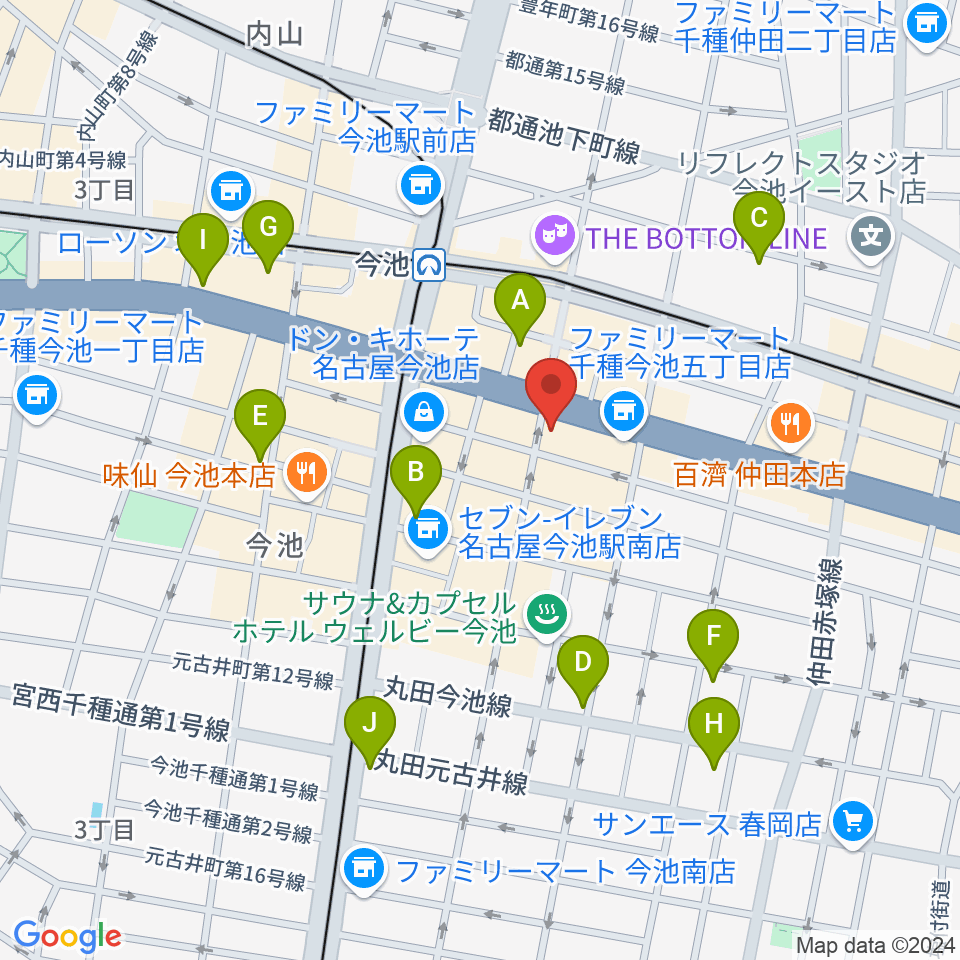 今池3STAR周辺のホテル一覧地図