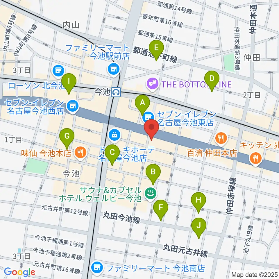 今池3STAR周辺のホテル一覧地図