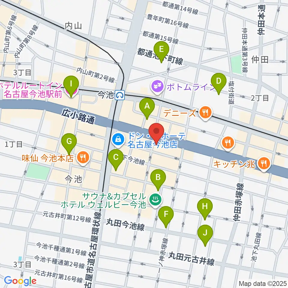 今池3STAR周辺のホテル一覧地図