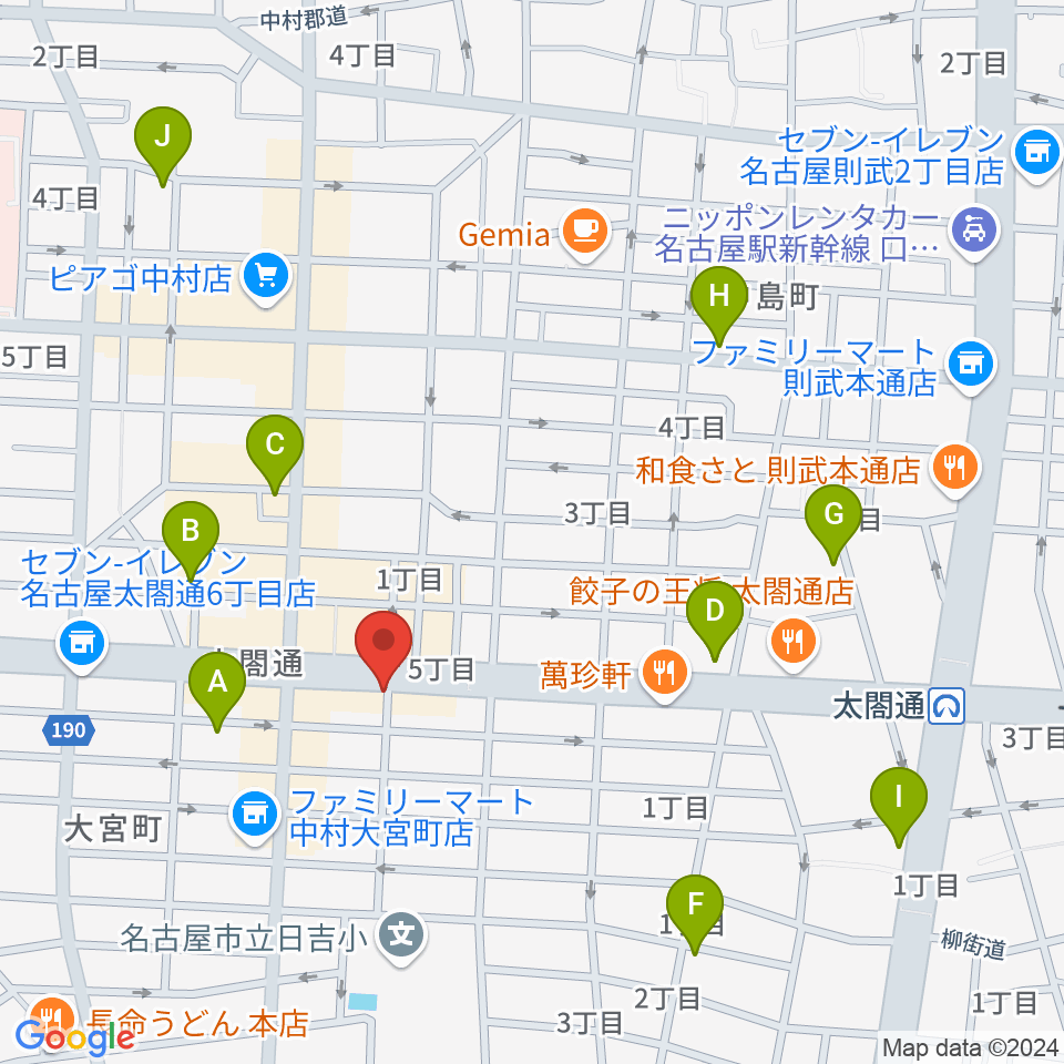 ピアノ教室luce（ルーチェ）中村教室周辺のホテル一覧地図