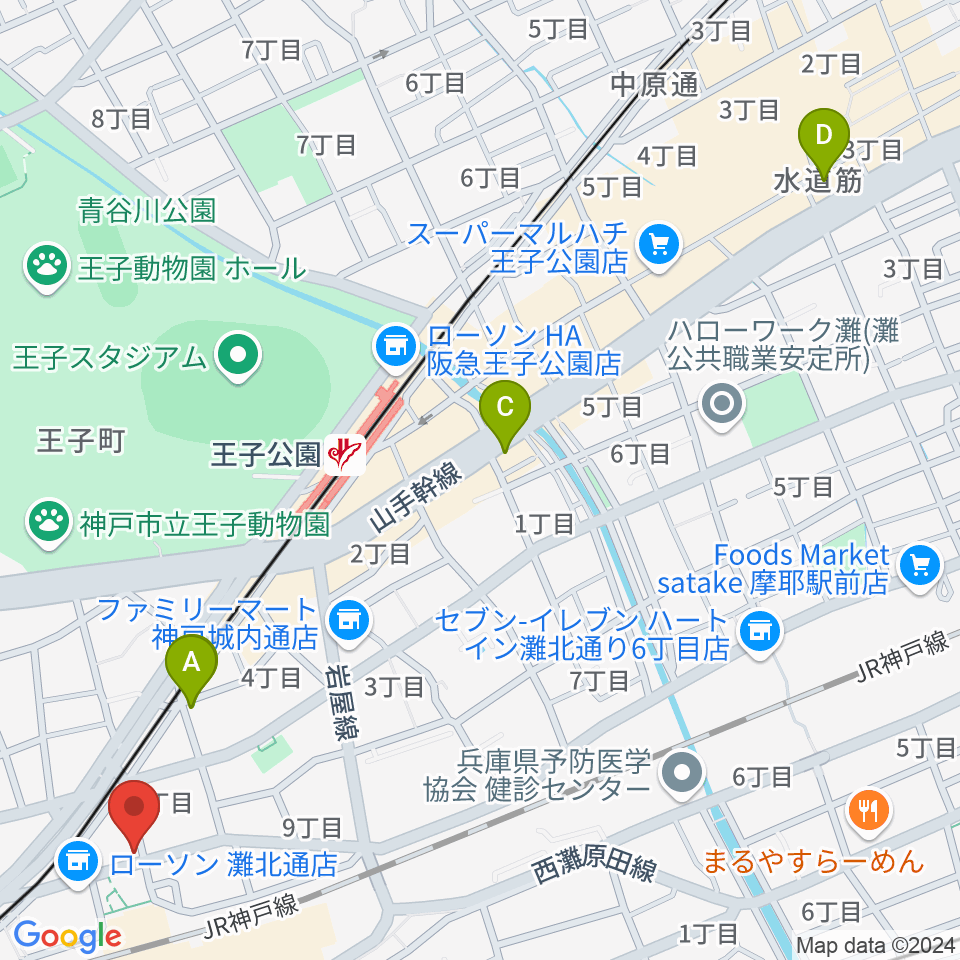 サークル音楽教室周辺のホテル一覧地図