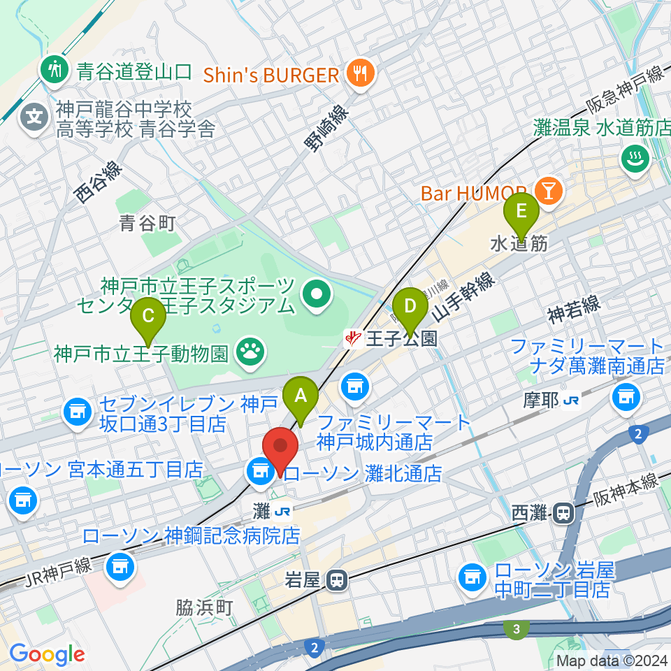 サークル音楽教室周辺のホテル一覧地図