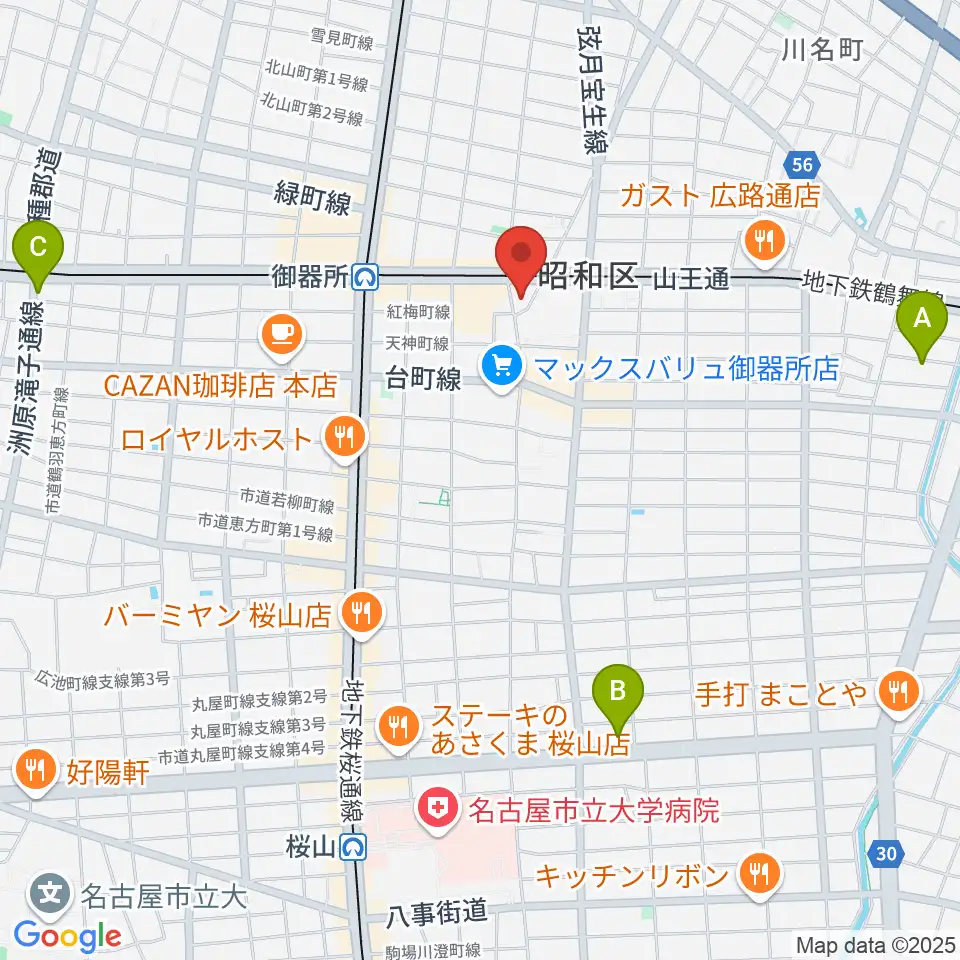 名古屋音楽館周辺のホテル一覧地図