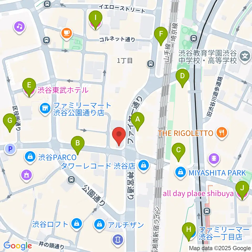 えちごやミュージック周辺のホテル一覧地図