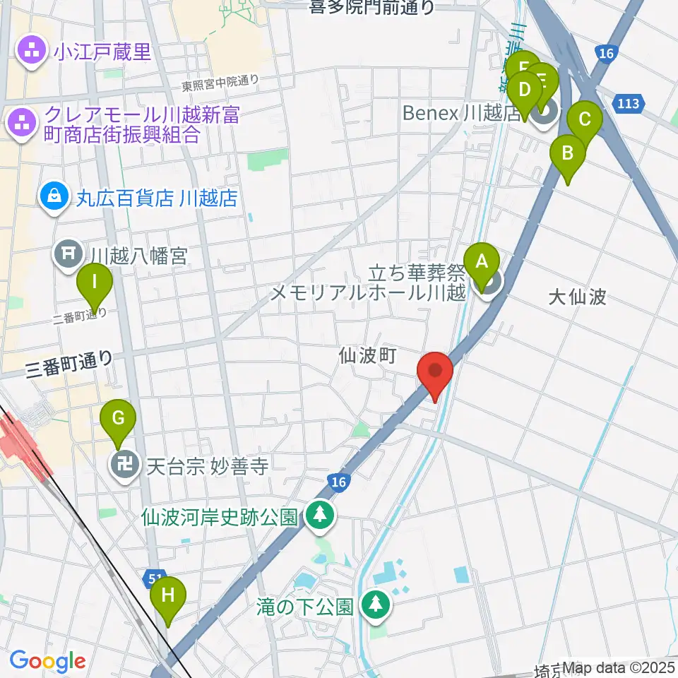 むらやまミュージック周辺のホテル一覧地図