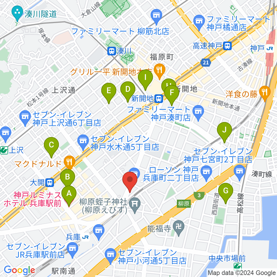 土田音楽教室周辺のホテル一覧地図