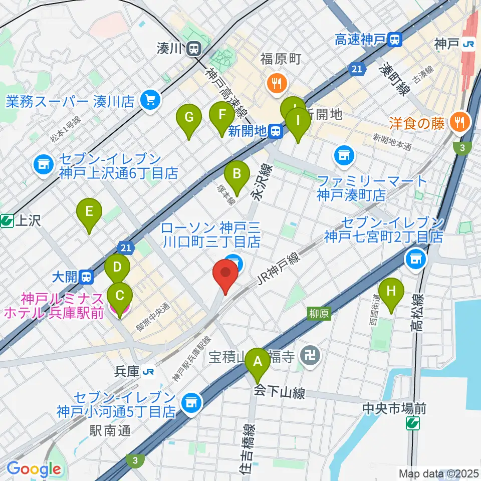 土田音楽教室周辺のホテル一覧地図