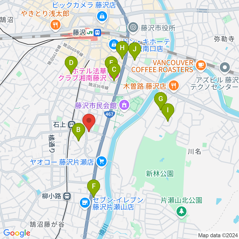 スズキ・メソード音楽教室 湘南センター周辺のホテル一覧地図