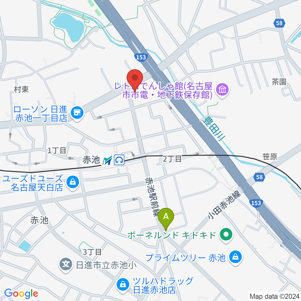 ロージィミュージック赤池校周辺のホテル一覧地図