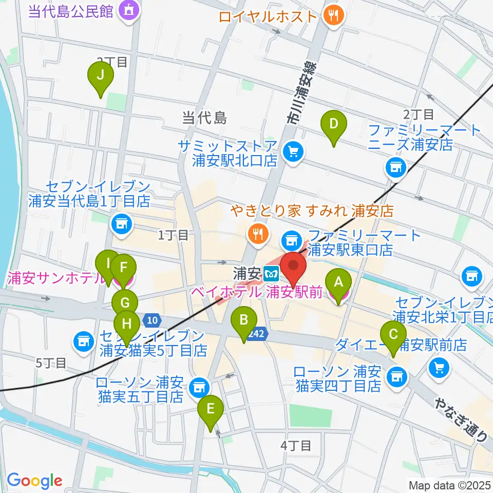 浦安ミュージックセンター周辺のホテル一覧地図