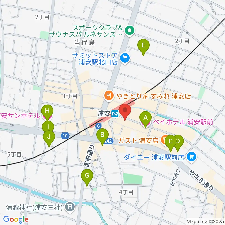 浦安ミュージックセンター周辺のホテル一覧地図