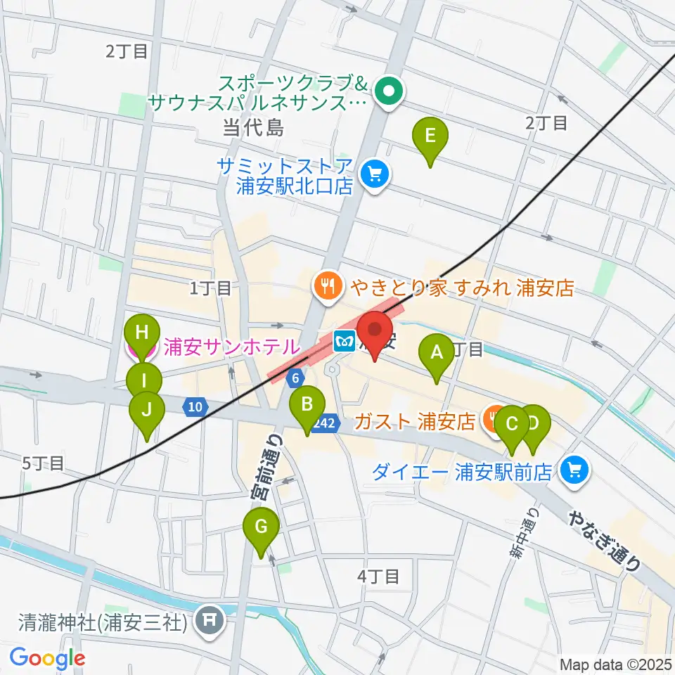 浦安ミュージックセンター周辺のホテル一覧地図