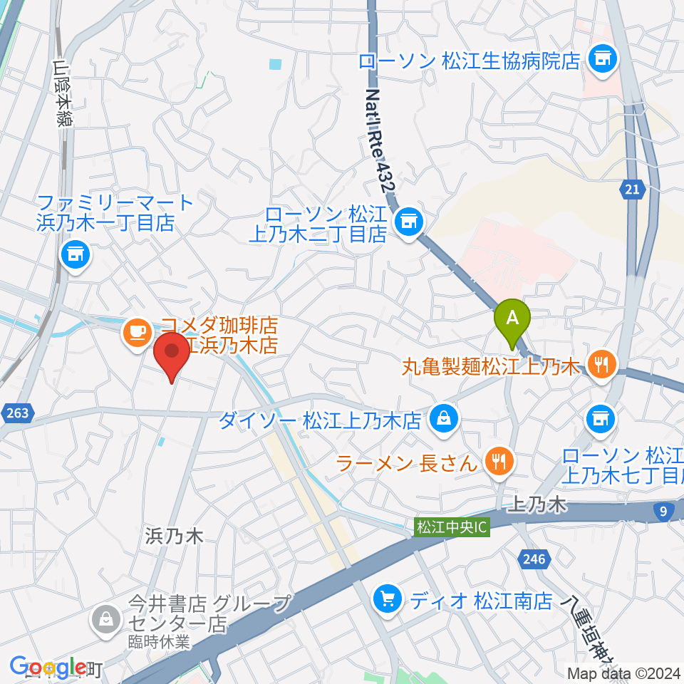 アイミュージックスクール周辺のホテル一覧地図