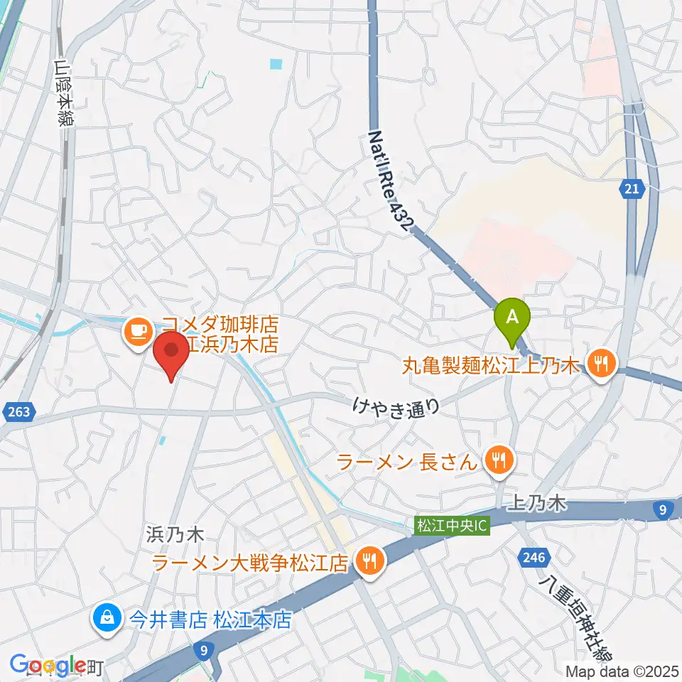 アイミュージックスクール周辺のホテル一覧地図