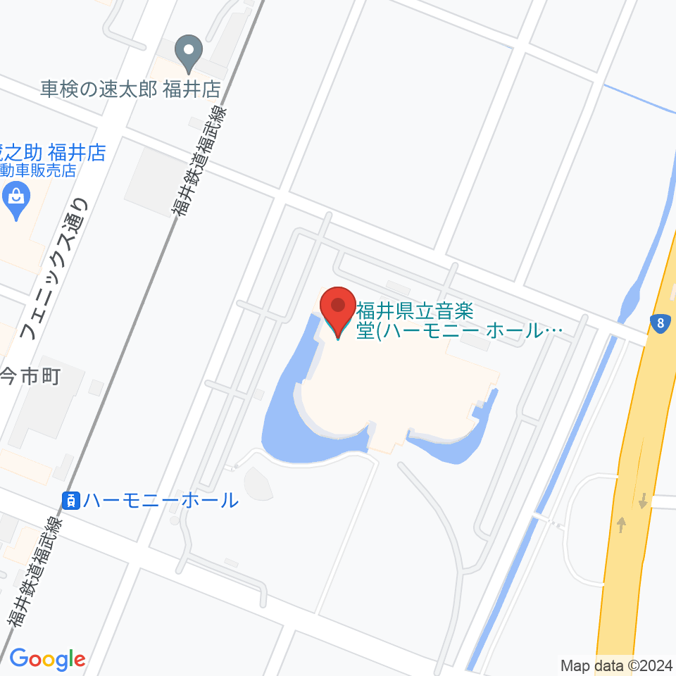ハーモニーホールふくい 福井県立音楽堂周辺のホテル一覧地図