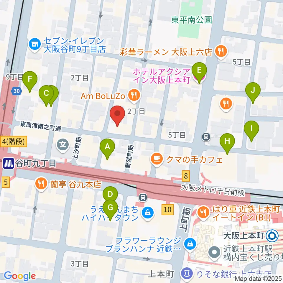 ドレミ音楽スクール上本町校周辺のホテル一覧地図