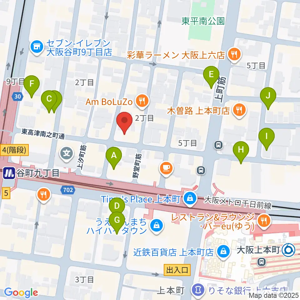 ドレミ音楽スクール上本町校周辺のホテル一覧地図
