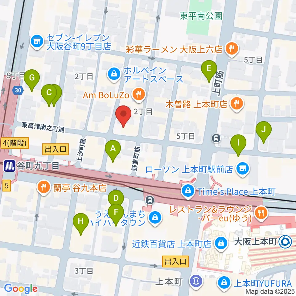 ドレミ音楽スクール上本町校周辺のホテル一覧地図