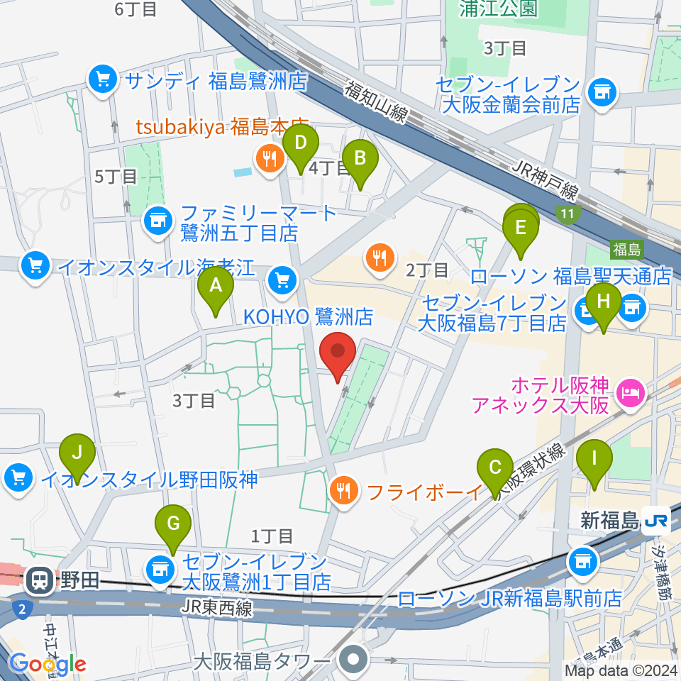 まこと音楽教室周辺のホテル一覧地図