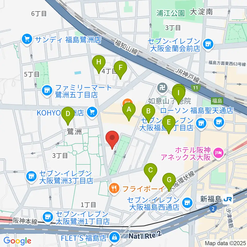 まこと音楽教室周辺のホテル一覧地図