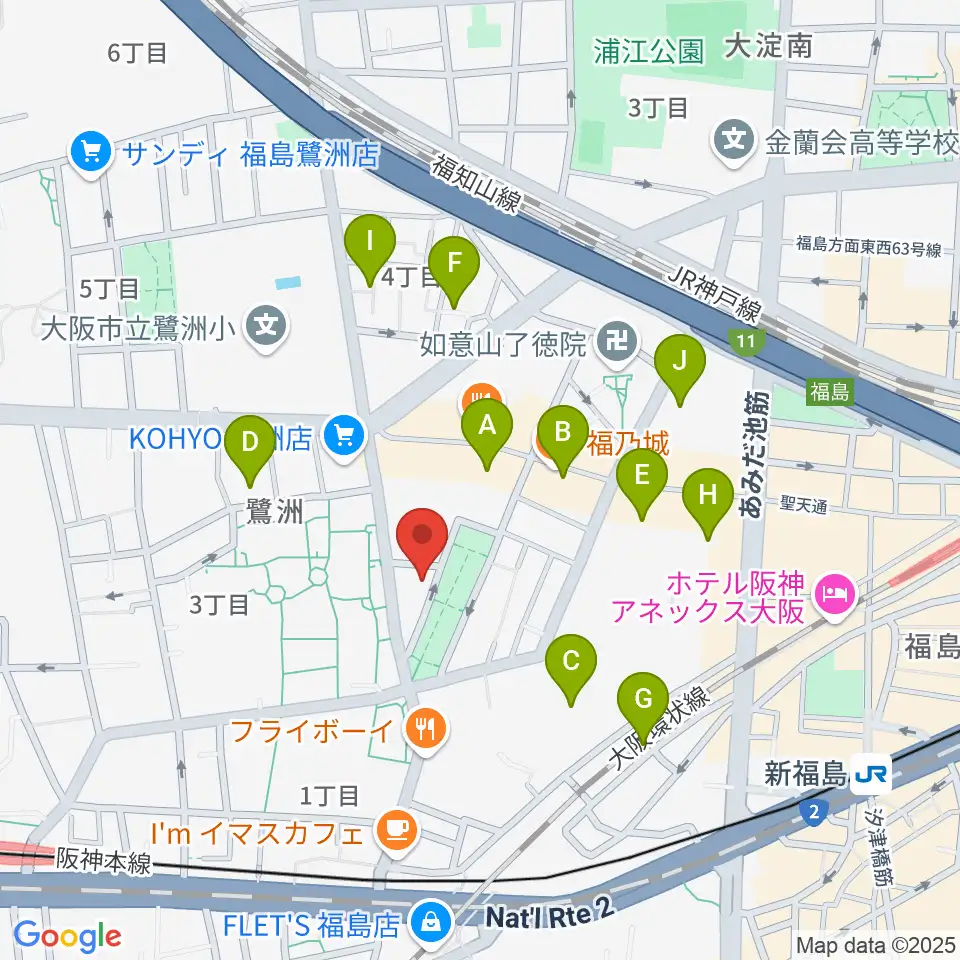 まこと音楽教室周辺のホテル一覧地図