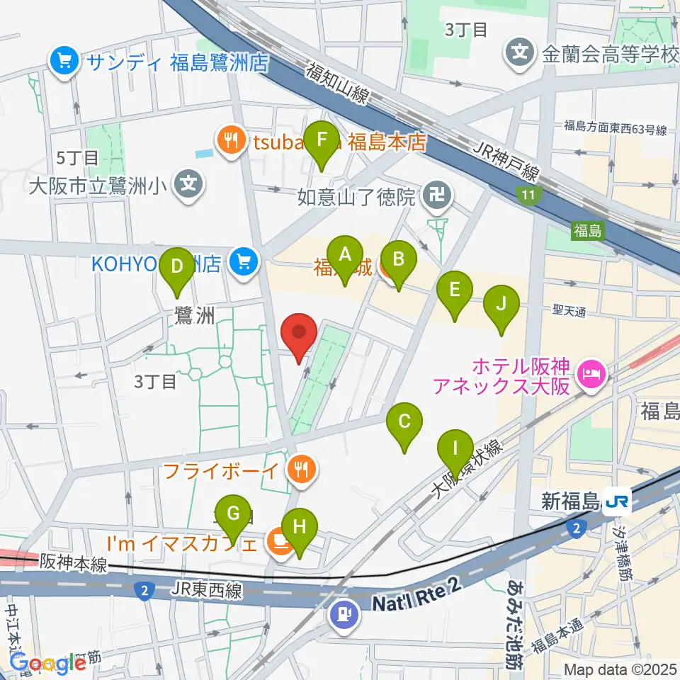 まこと音楽教室周辺のホテル一覧地図