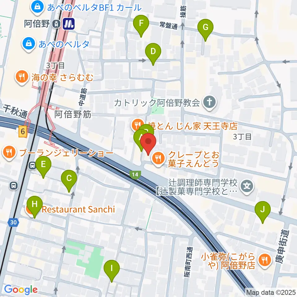 阿倍野ドレミ音楽教室周辺のホテル一覧地図