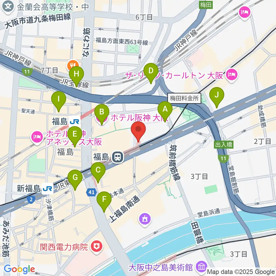 ソウルバードミュージックスクール大阪本校周辺のホテル一覧地図