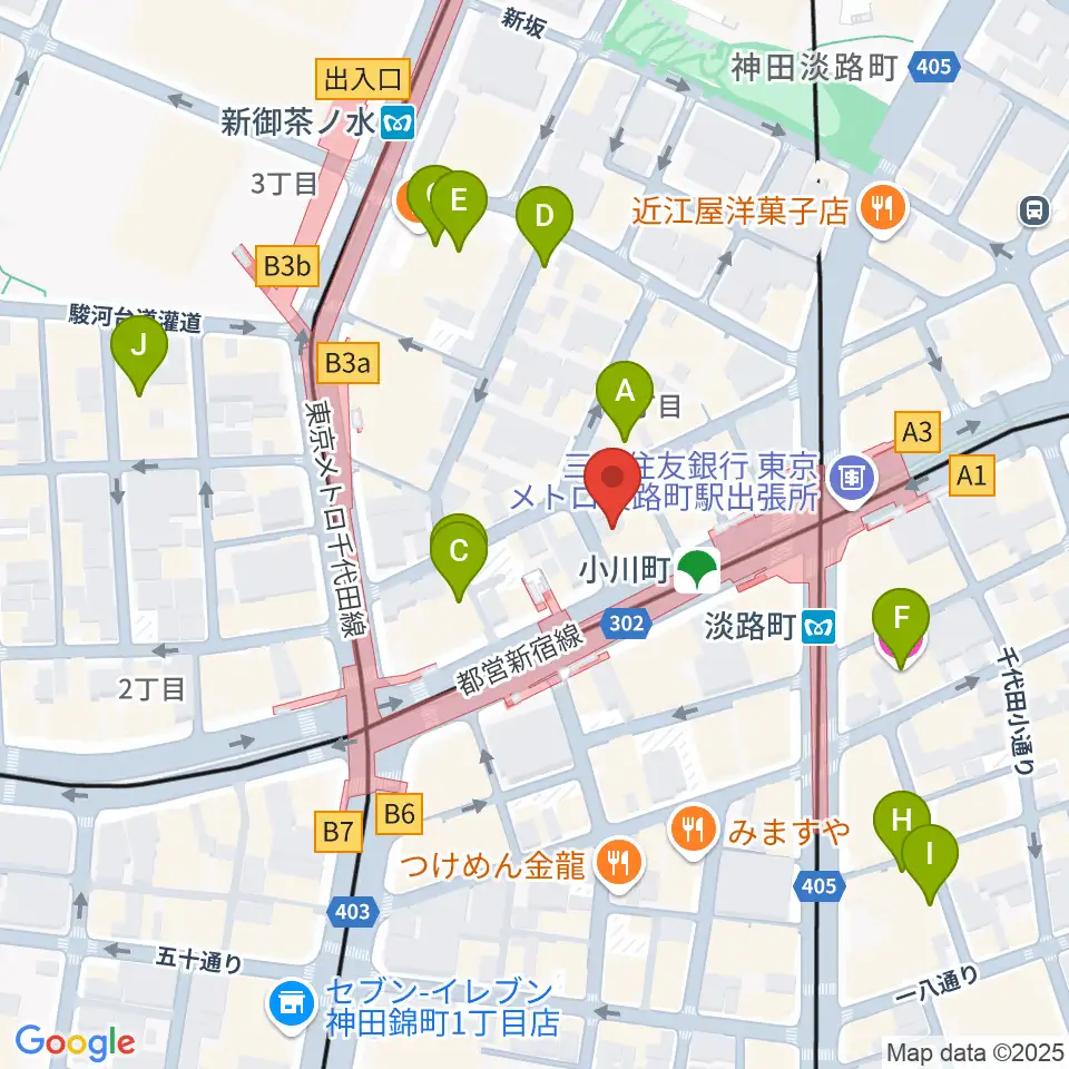 宮地楽器神田店周辺のホテル一覧地図