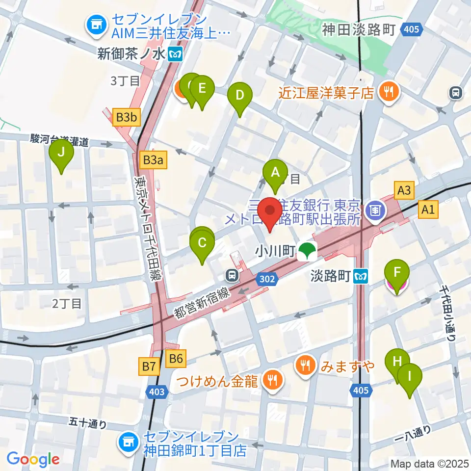 宮地楽器神田店周辺のホテル一覧地図