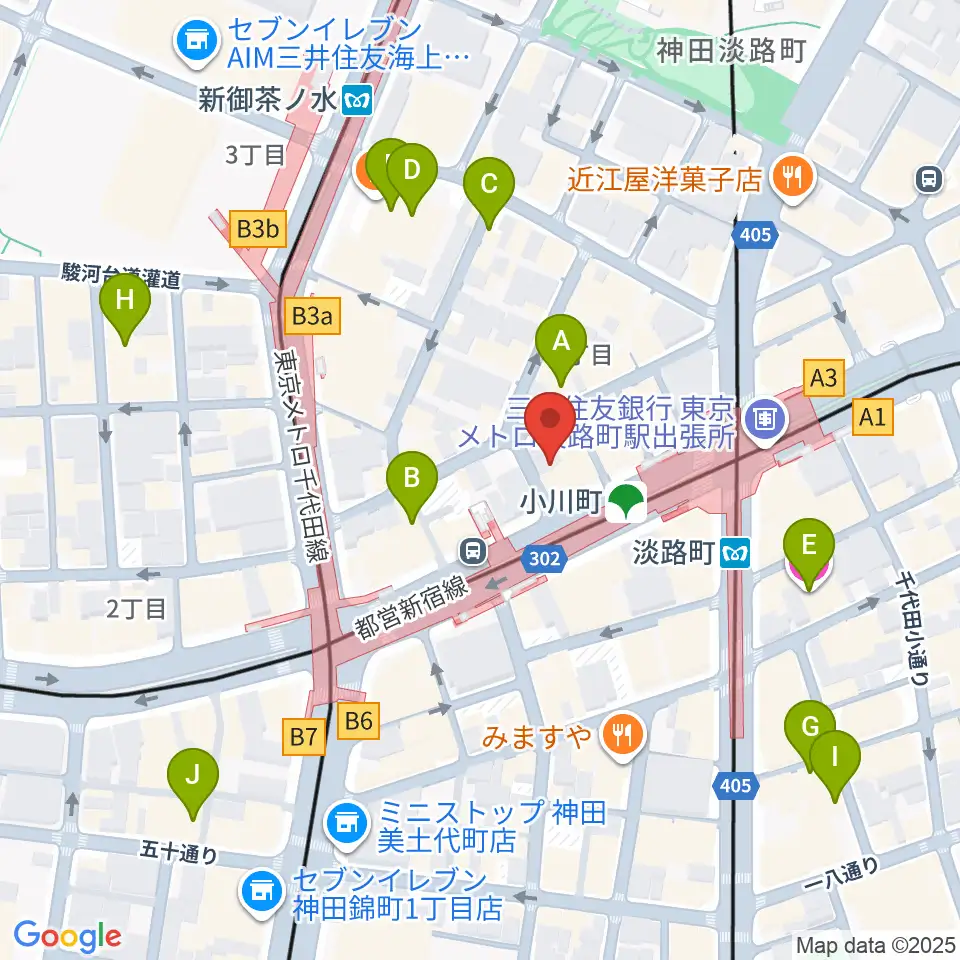 宮地楽器神田店周辺のホテル一覧地図