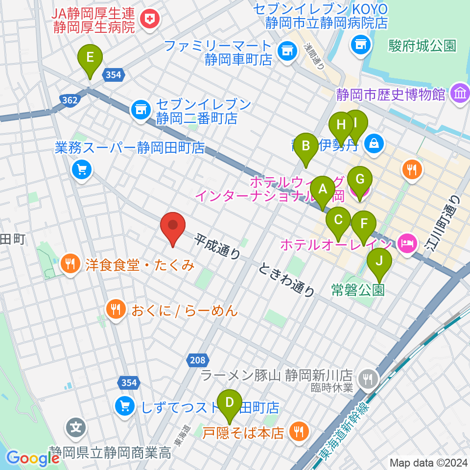 山崎音楽教室 七番町教室周辺のホテル一覧地図