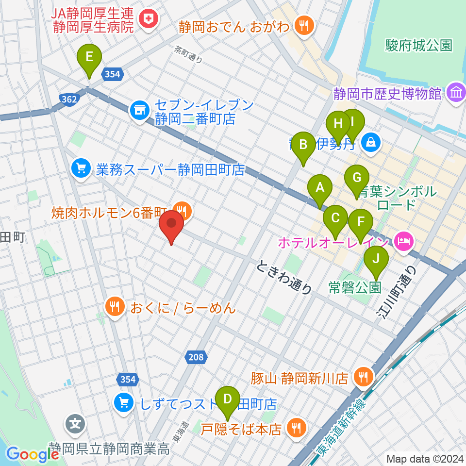 山崎音楽教室 七番町教室周辺のホテル一覧地図