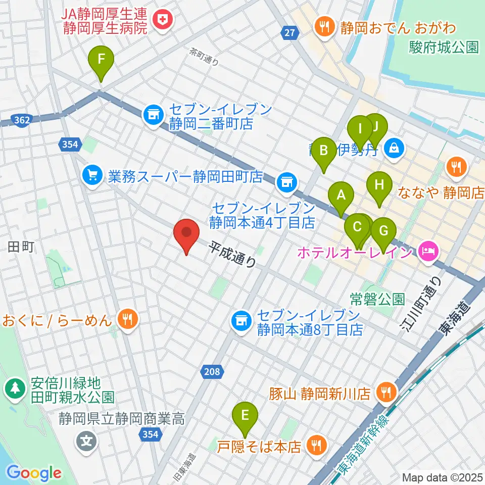 山崎音楽教室 七番町教室周辺のホテル一覧地図