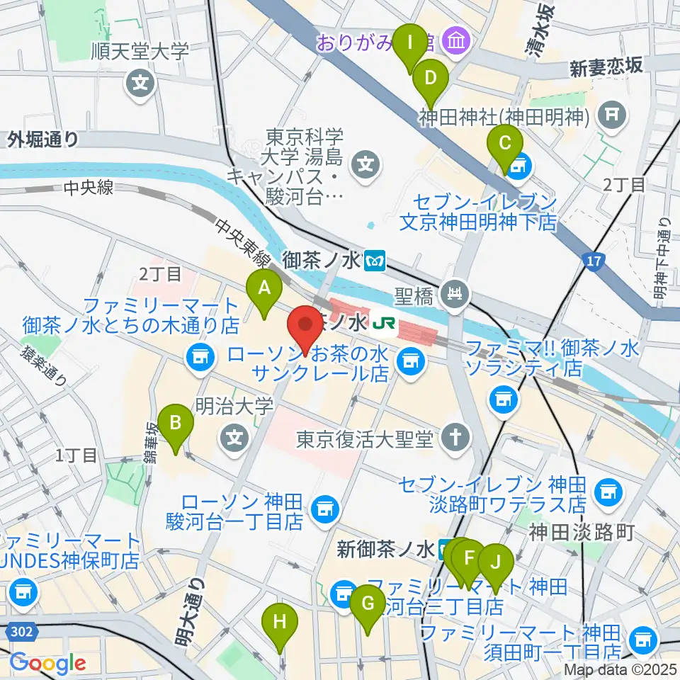 クロサワ楽器お茶の水駅前店周辺のホテル一覧地図