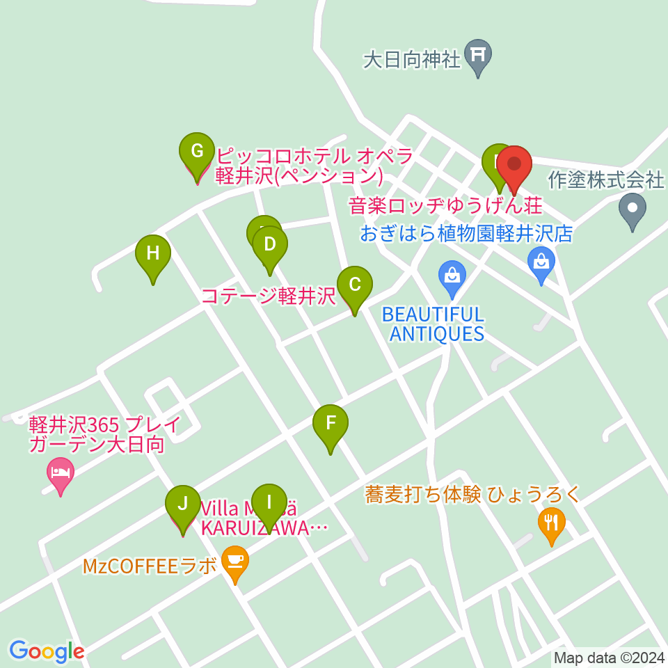 音楽ロッヂ ゆうげん荘周辺のホテル一覧地図