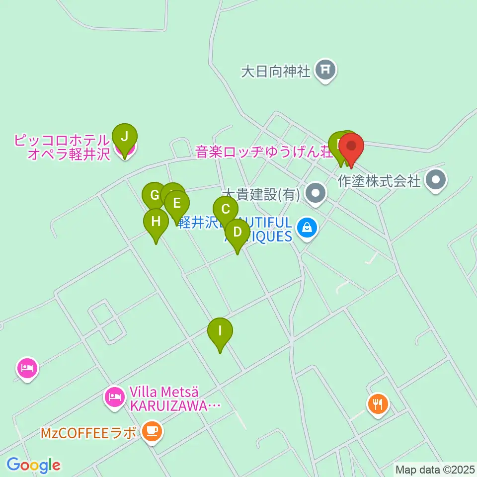 音楽ロッヂ ゆうげん荘周辺のホテル一覧地図