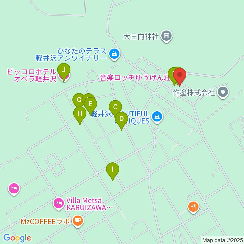 音楽ロッヂ ゆうげん荘周辺のホテル一覧地図