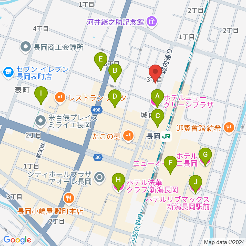 あぽろん長岡店周辺のホテル一覧地図