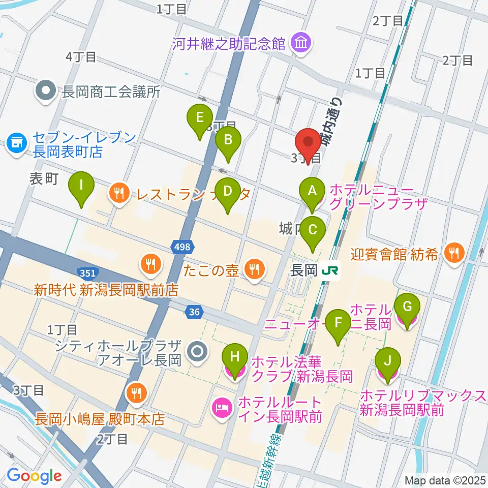 あぽろん長岡店周辺のホテル一覧地図